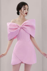 Adah Pink Bowknot Mini Corset Dress | Dress In Beauty